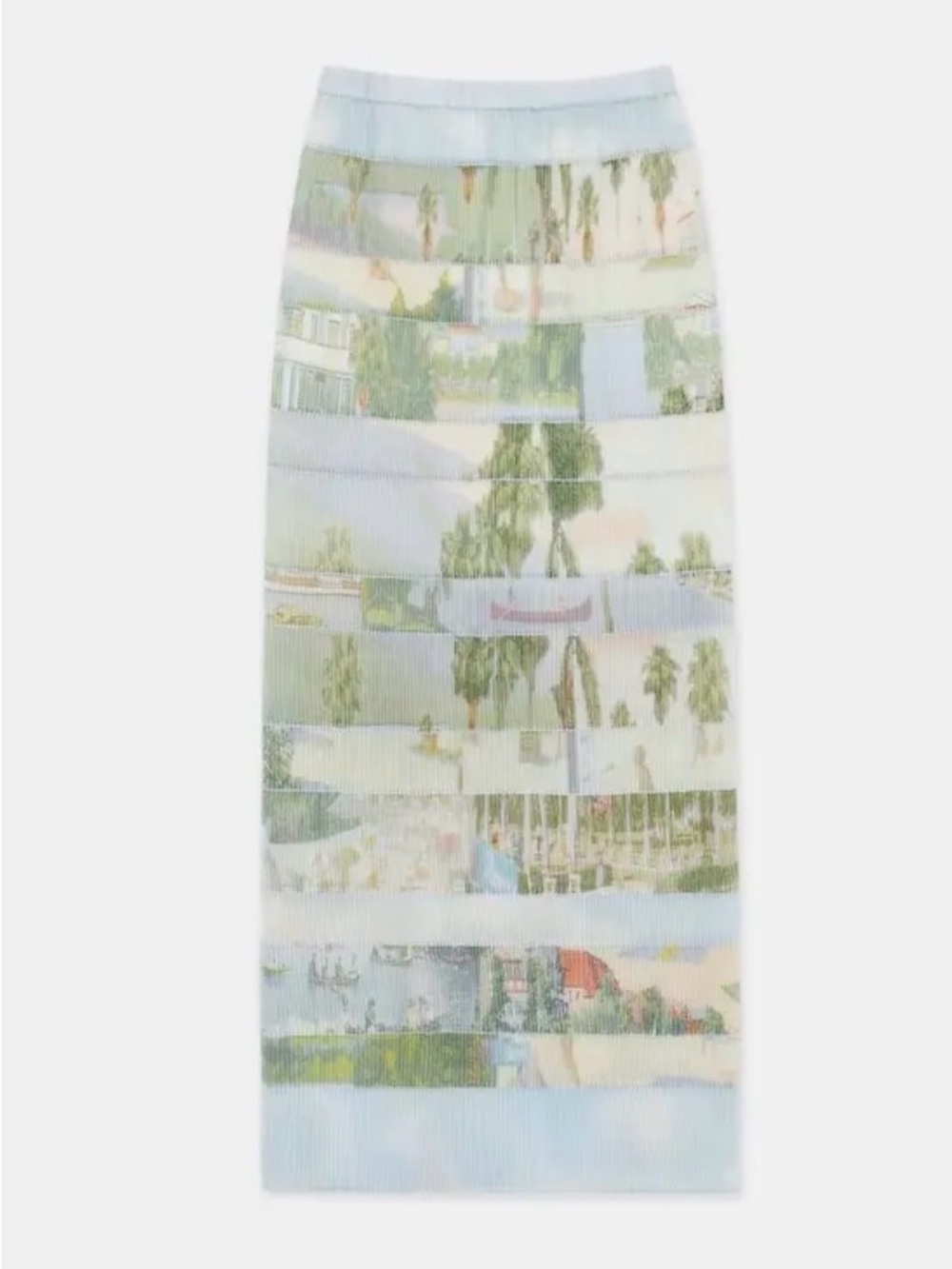 Lafayette 148 New York Pastel Scenic Pleated Maxi Skirt Sz M-L - Picture 12 of 15